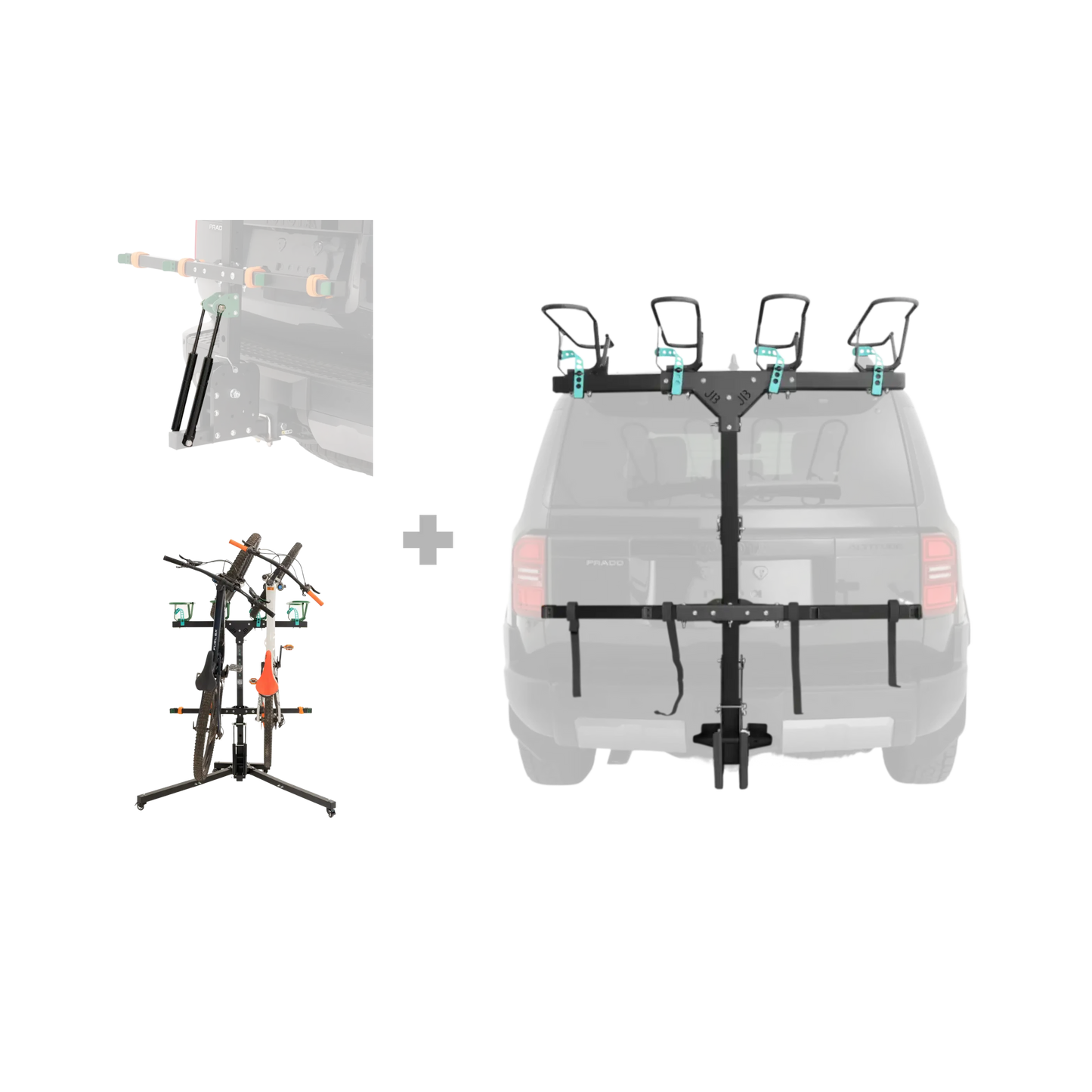 4er-Fahrradträger, Ständer und Strebenpaket