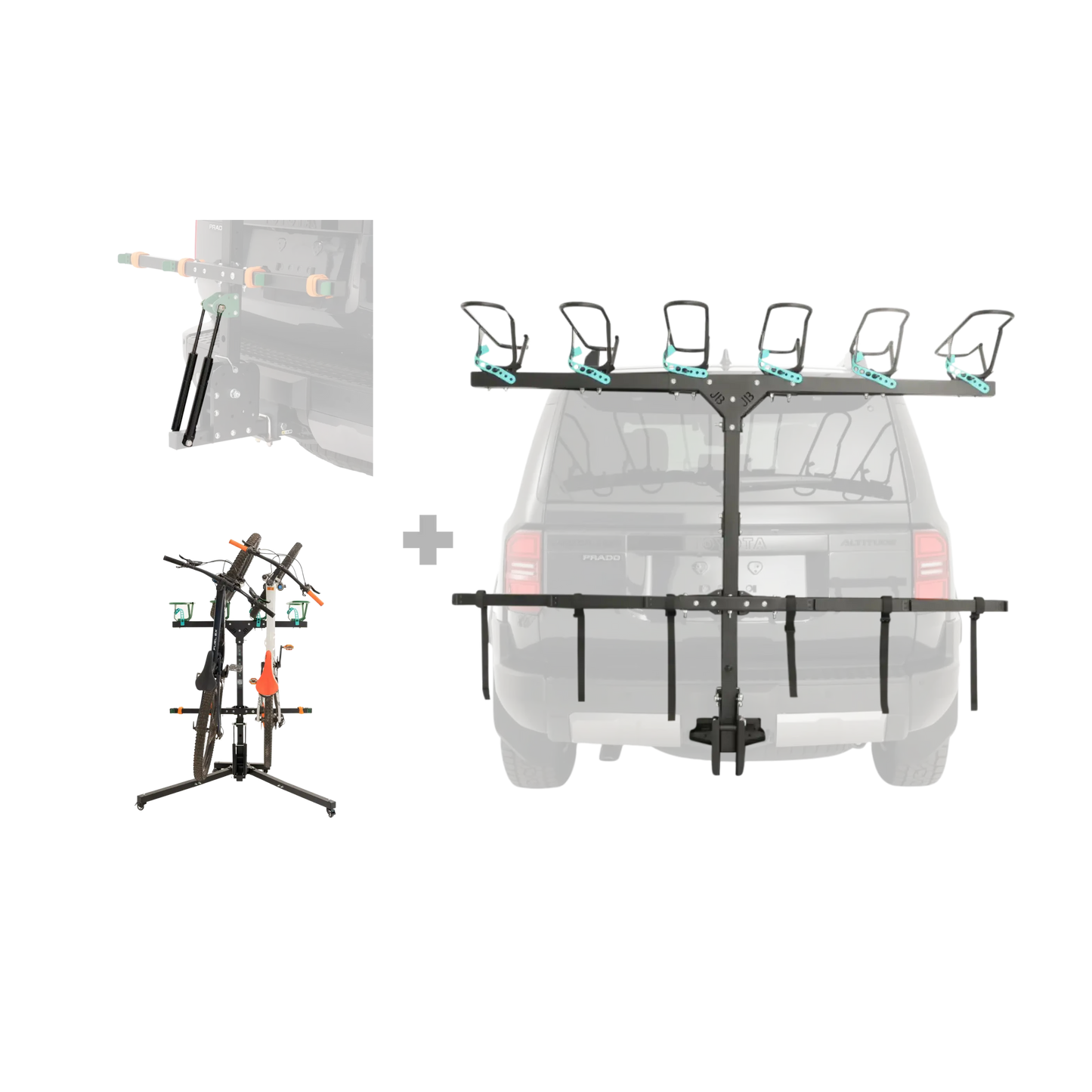 6er-Fahrradträger, Ständer und Strebenpaket