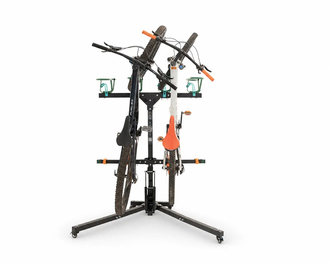 JB Racks Shed Stand holding two bikes